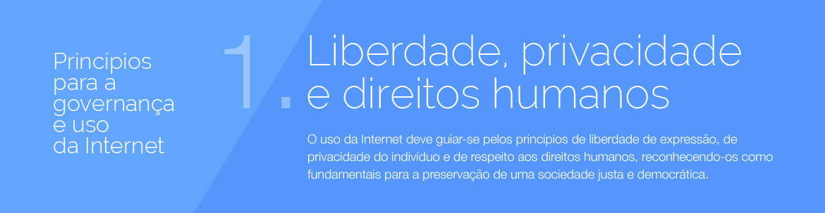 Príncipios para a governança e uso da Internet - 01 - Liberdade,Privacidade e  Direitos Humanos