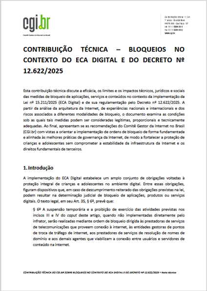 Contribuição Técnica – Bloqueios no Contexto do ECA Digital e do Decreto nº 12.622/2025